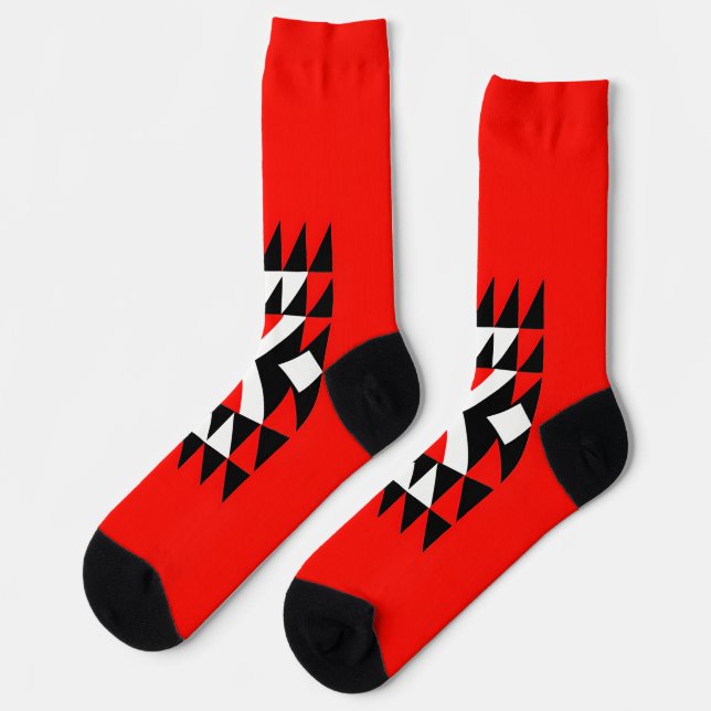 Four Birds on a Branch Illustration Socks (Left)