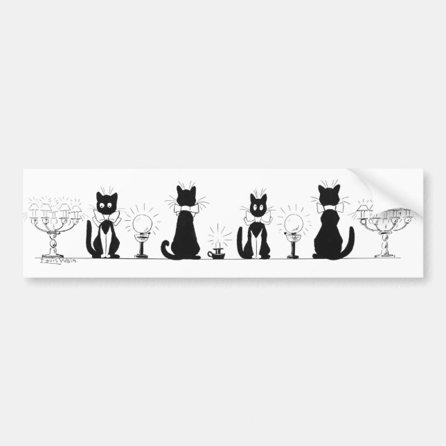 Four Black Cats, Louis Wain Bumper Sticker (Front)
