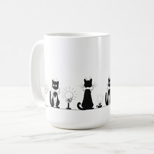 Four Black Cats, Louis Wain Mug (Front Left)