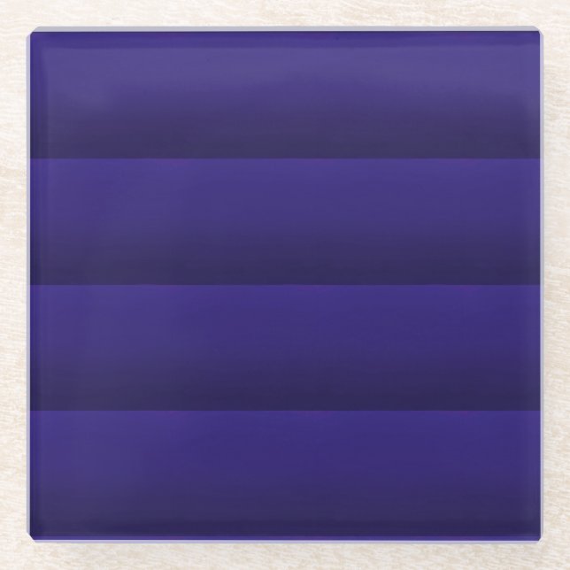 four blue stripes glass coaster (Front)