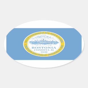 FOUR Boston Flag Oval Sticker