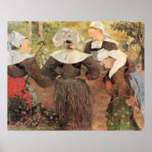 Four Breton Women by Paul Gauguin Poster