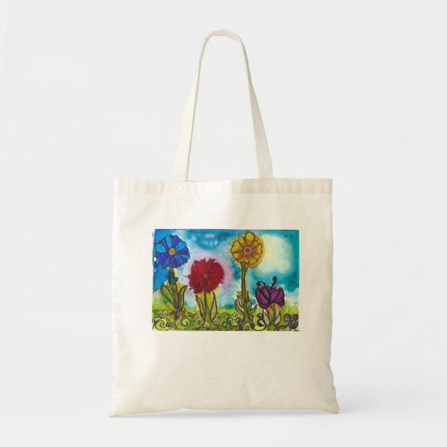 Four Bright Flowers Garden Tote Bag (Front)