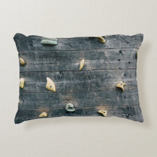 Four brown wooden wall decors decorative cushion