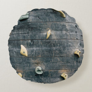 Four brown wooden wall decors round cushion