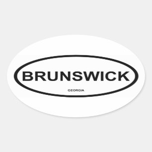 FOUR Brunswick, Georgia Oval Sticker