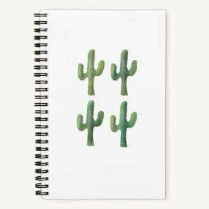 Four cacti soft cover spiral notebook