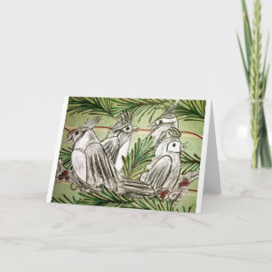 Four Calling Birds Holiday Card