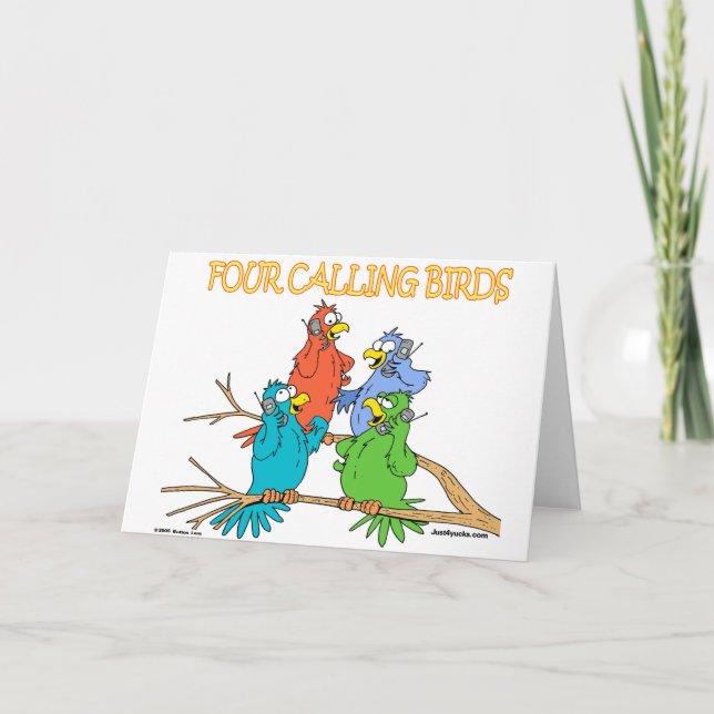 Four Calling Birds Holiday Card (Front)