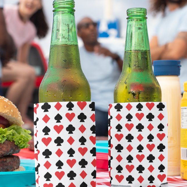 Four Card Shapes Pattern Seltzer Can Cooler (can cooler)