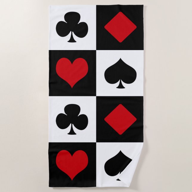 Four card suits beach towel (Front)