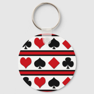 Four card suits key ring