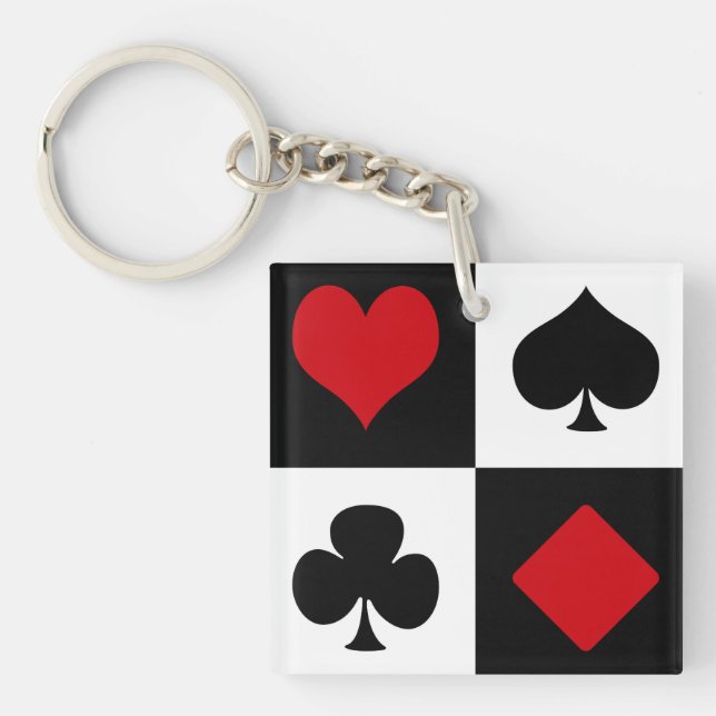 Four card suits key ring (Front)