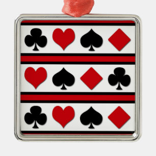 Four card suits metal tree decoration