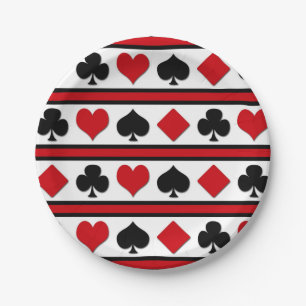 Four card suits paper plate
