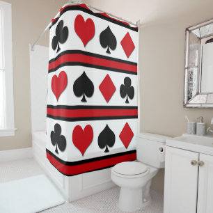 Four card suits shower curtain