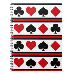 Four card suits spiral notebook