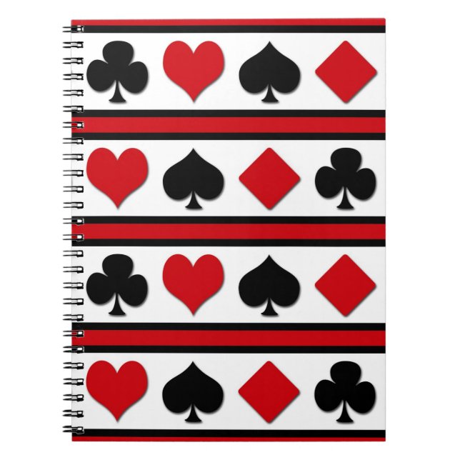 Four card suits spiral notebook (Front)