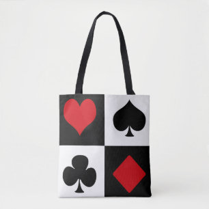 Four card suits tote bag