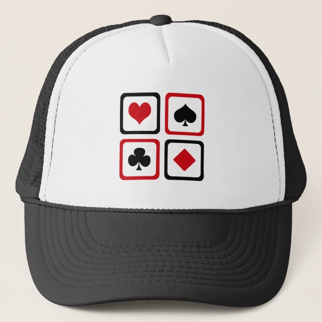 Four card suits trucker hat (Front)