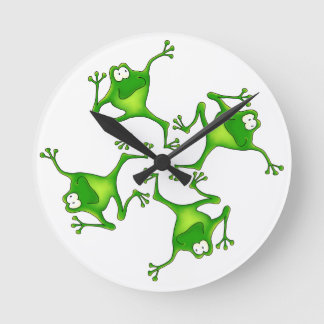 Four Cartoon Frogs Clock