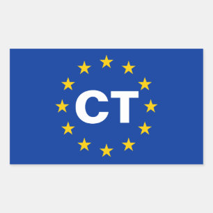 FOUR Catalonia "CT" European Union Flag Rectangular Sticker