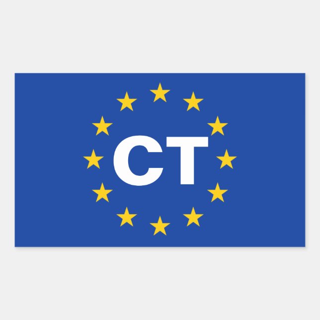 FOUR Catalonia "CT" European Union Flag Rectangular Sticker (Front)