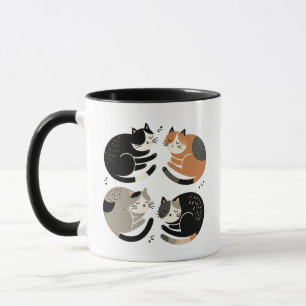 Four Cats Sleeping in a Circle – Purring Ritual Mug