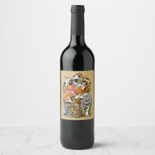 four celestial animals wine label