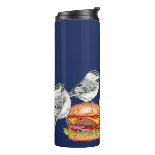 Four Cheeseburger Birds Black Capped Chickadee Thermal Tumbler