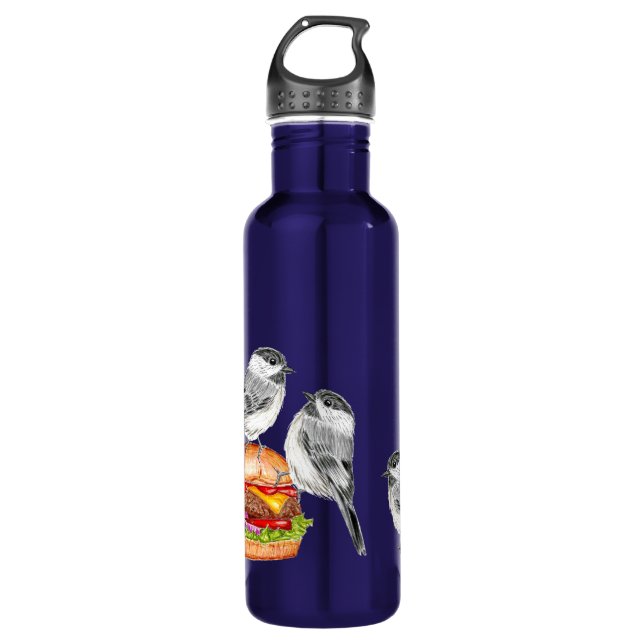 Four Chickadees Cheeseburger Tahoe Birds 710 Ml Water Bottle (Front)
