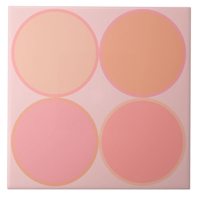Four circles in Millenial pink and peach Tile (Front)