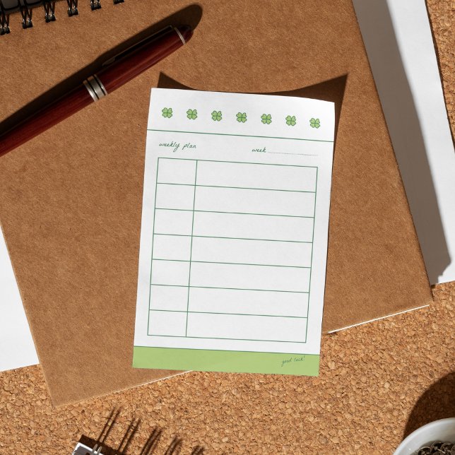 Four clover lucky weekly plans post-it notes (Creator Uploaded)