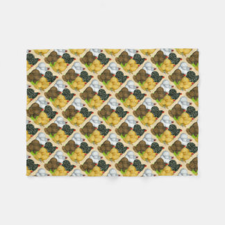 Four Cochin Hens Fleece Blanket