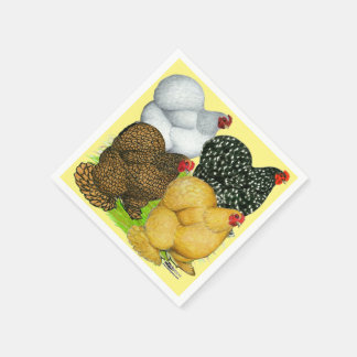 Four Cochin Hens Napkin
