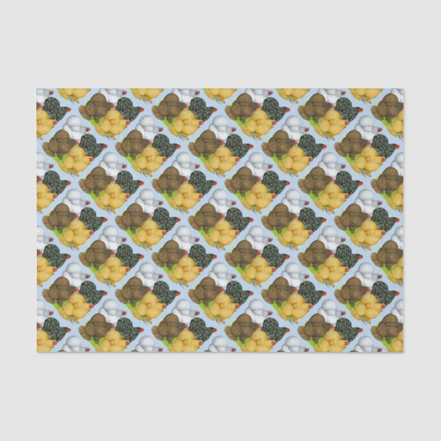 Four Cochin Hens Tissue Paper (Front)