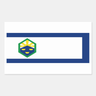 FOUR Colorado Springs Flag Rectangular Sticker
