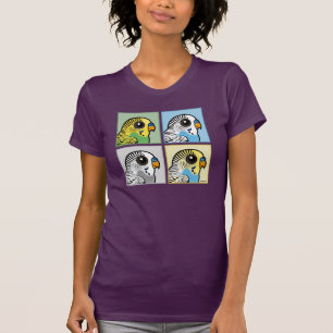 Four Colour Budgies T-Shirt
