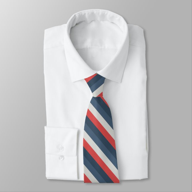 Four Colour Combo - Red Grey Blue Dark Blue Tie (Tied)