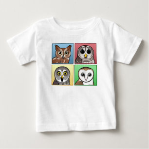 Four Colour Owls (pastel) Baby T-Shirt
