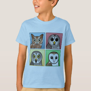 Four Colour Owls (pastel) T-Shirt