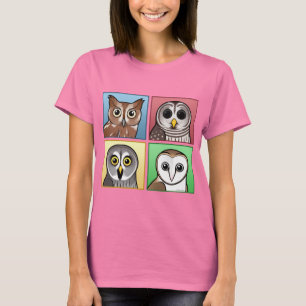 Four Colour Owls (pastel) T-Shirt