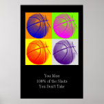 Four Colour Pop Art Motivational Quote Poster<br><div class="desc">I Love This Game. Popular Sports - Basketball Game Ball Image.</div>