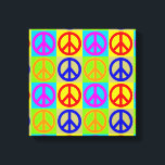 Four Colour Pop Art Peace Sign Wrapped Canvas<br><div class="desc">Popular and Historical Symbols - Peace Sign Symbol Digital Pop Art Work</div>