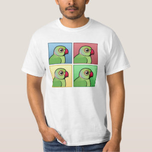 Four Colour Rose-ringed Parakeet T-Shirt