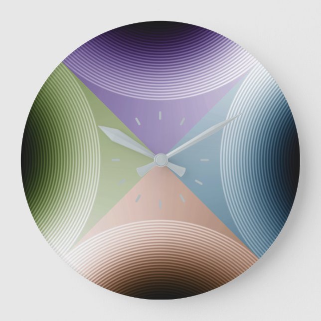 Four Colour Spiral Art Large Clock (Front)