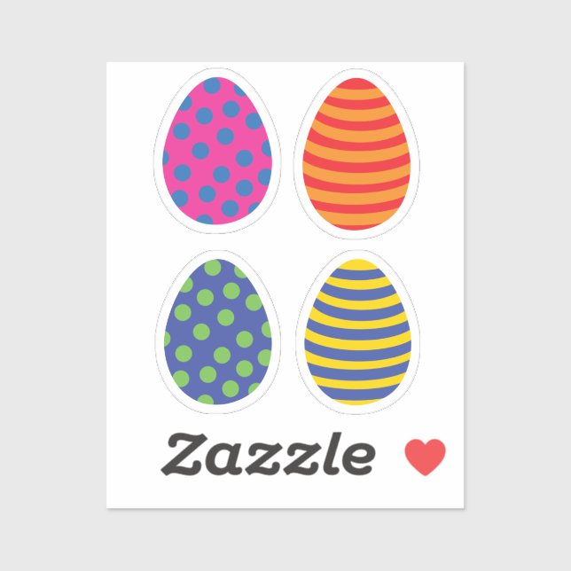 Four Coloured Easter Eggs (Sheet)