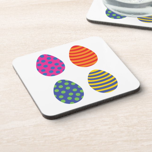 Four Coloured Easter Eggs Coaster (Left Side)