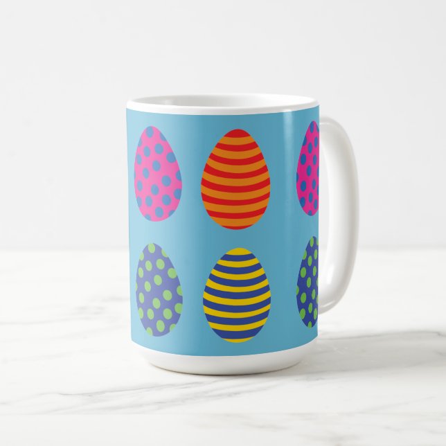 Four Coloured Easter Eggs Coffee Mug (Front Right)