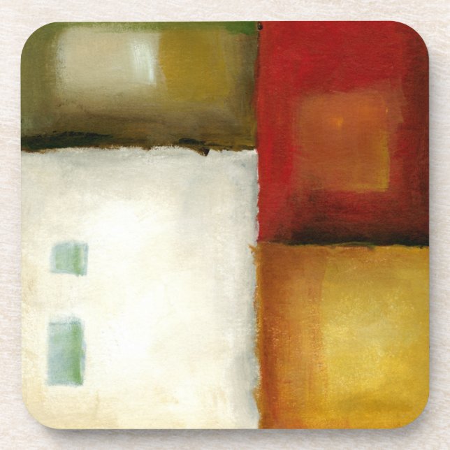 Four Colourful Rectangles by Chariklia Zarris Coaster (Front)